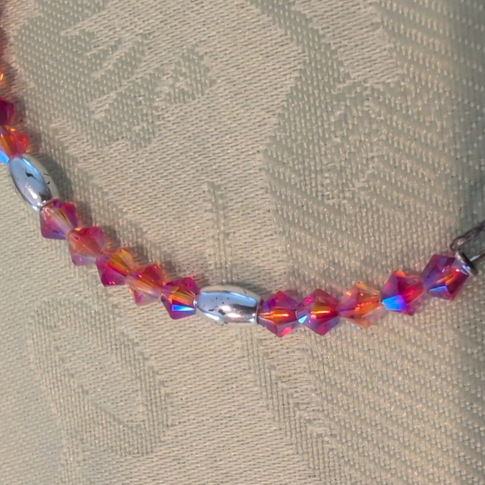 Alex And Ani Pink and Silver Beaded Bracelet - Picture 4 of 4